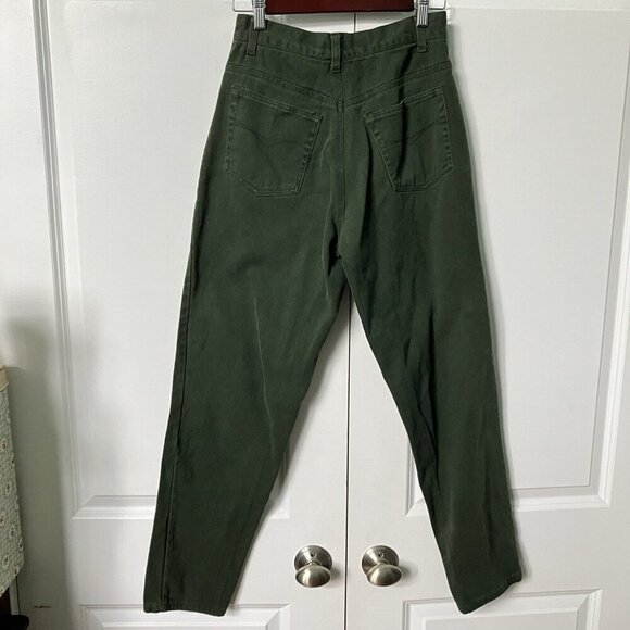 Vintage Dixie Blues Jeans Womens Green High Rise Tapered Leg 90s - Picture 3 of 7